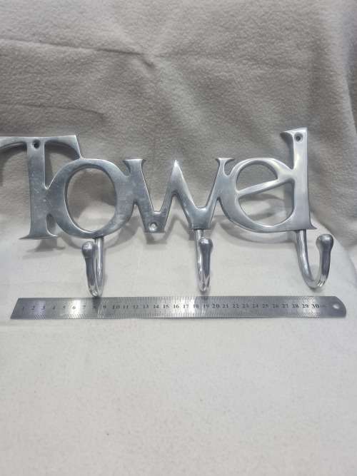 PEWTER WALL HANGING BATHROOM TOWEL  HOOK