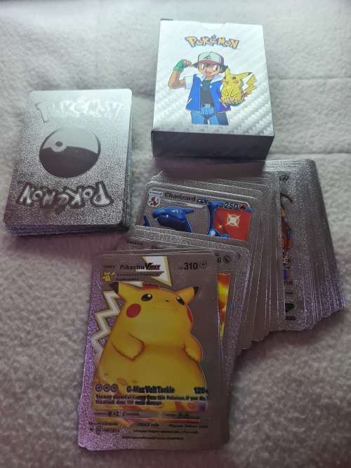 METALLIC SILVER POKEMON TDC CARDS(PACK OF 55)