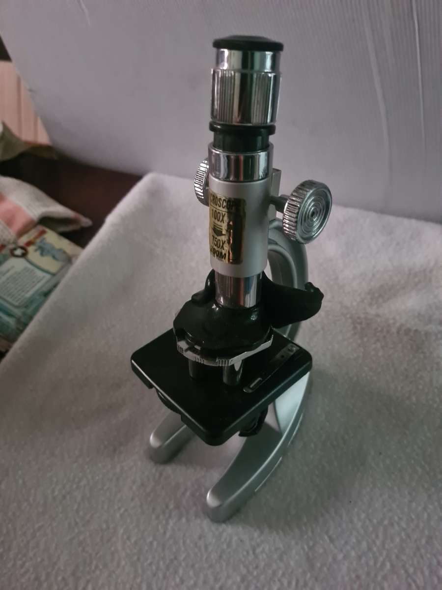 MICROSCOPE WITH SLIDES,ETC