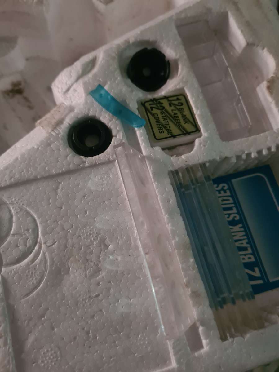 MICROSCOPE WITH SLIDES,ETC