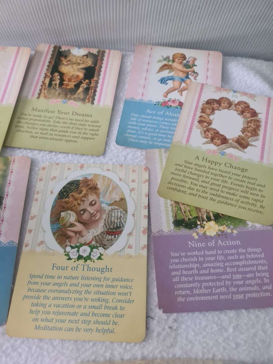 GUARDIAN ANGEL 78 DECK TAROT CARDS (GOLD EDGED) WITH GUIDE BOOK-UNUSED CONDITION