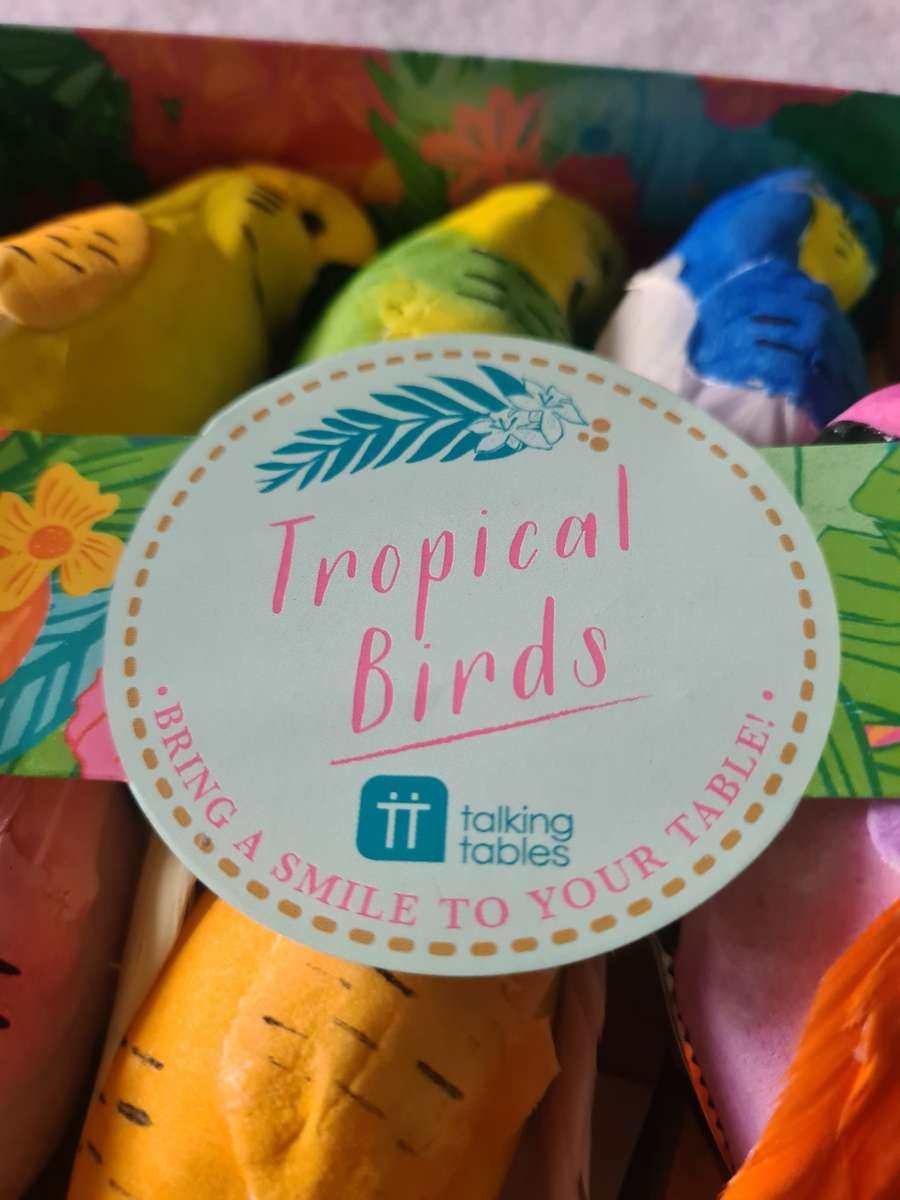 SET OF 6 VINTAGE TROPICAL BIRDS TABLEWARE(UNUSED)