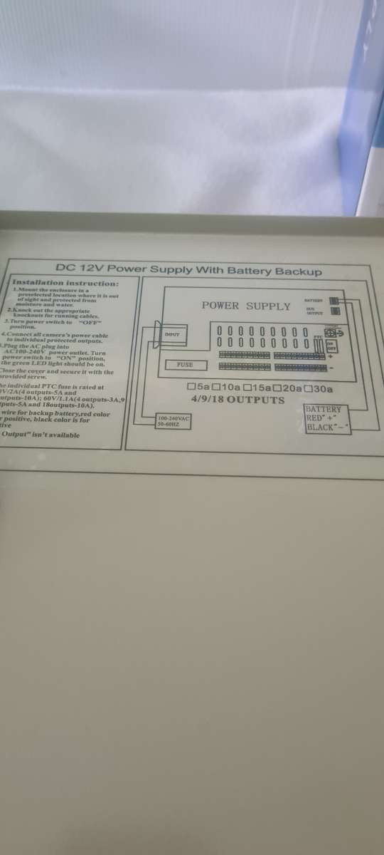 DC 12V POWER SUPPLY WITH BATTERY BACKUP