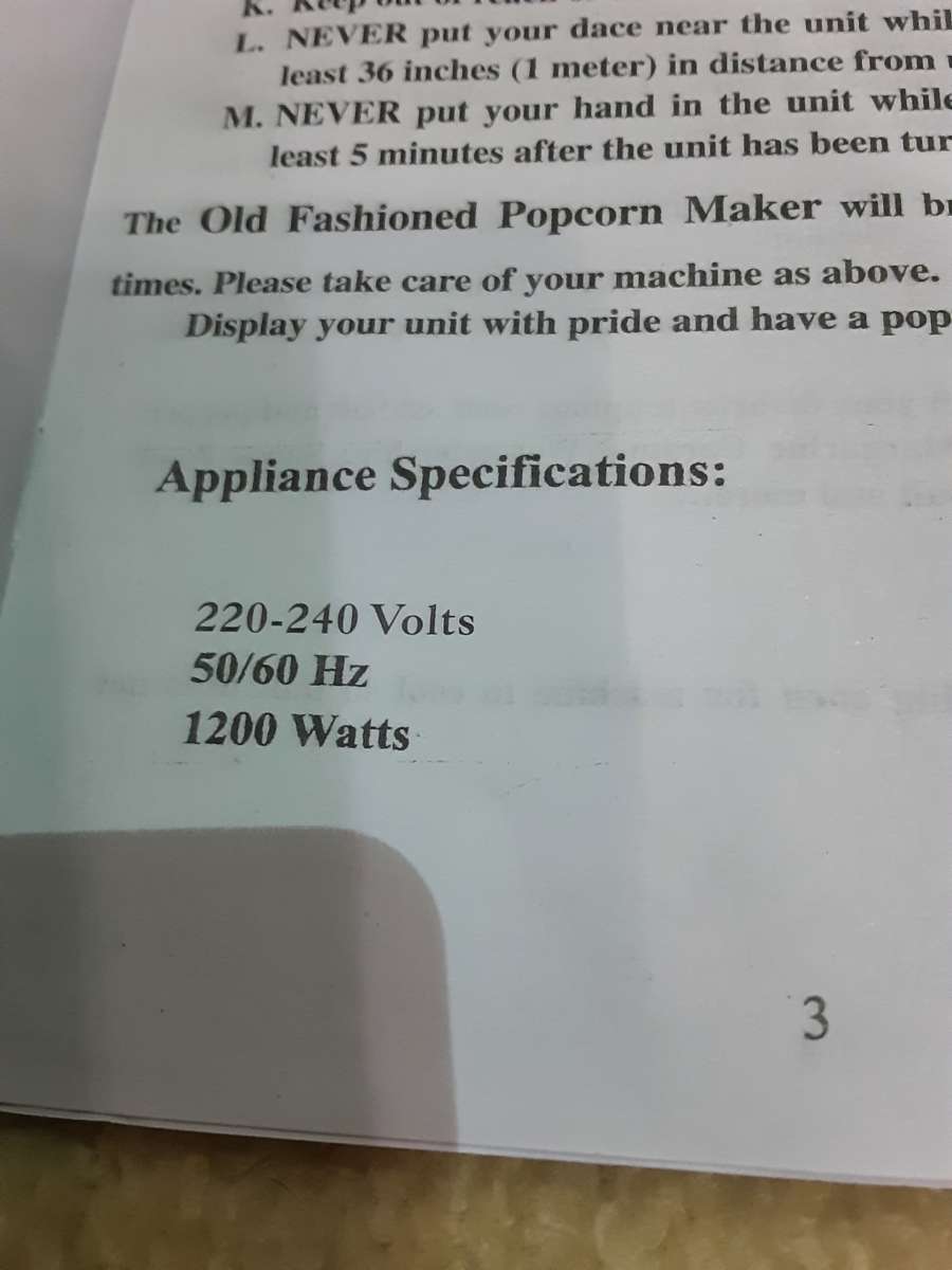 POPCORN MACHNE(TABLETOP OLD FASHION TYPE)