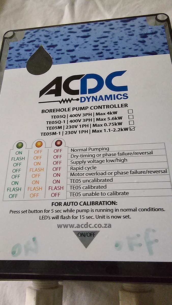 BOREHOLE PUMP CONTROLLER(SEE DESCRIPTION)
