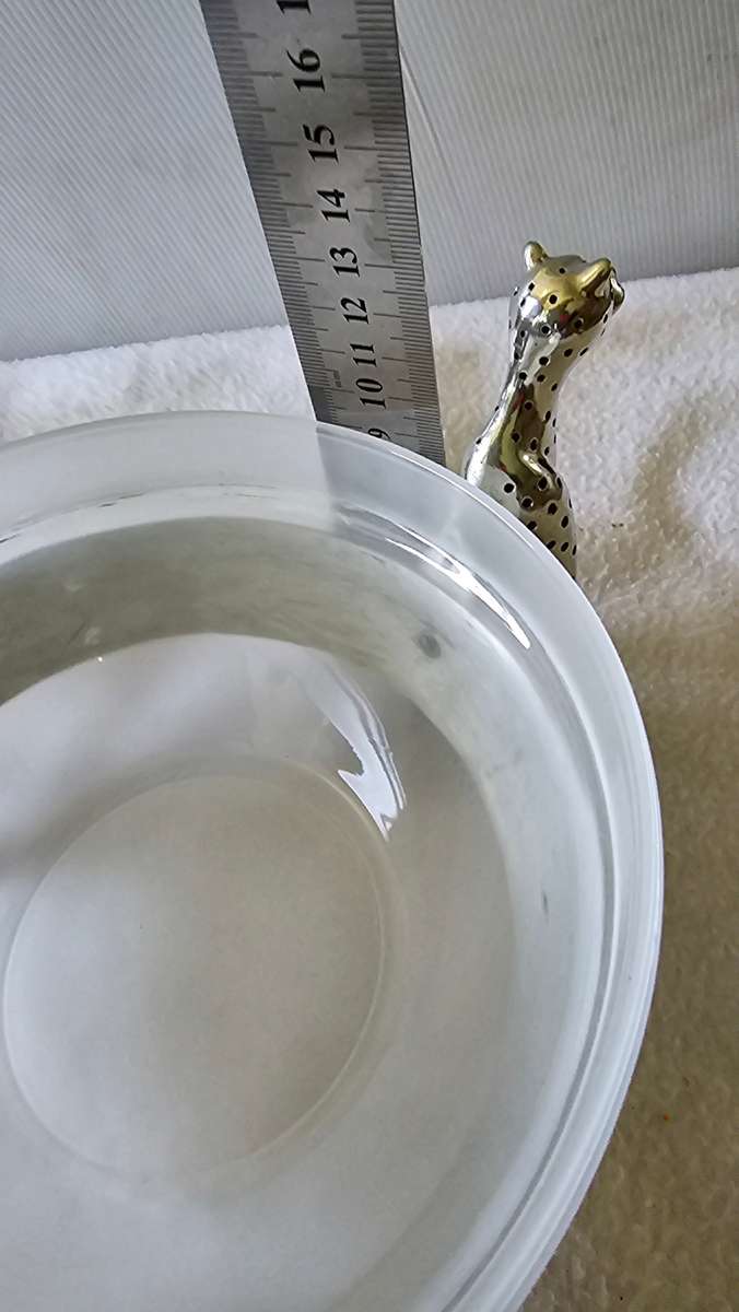 DIANA CARMICHAEL SOPHISTICATED PEWTER 3 CHEETAHS COUGAR STAND BOWL-SEE MARKINGS