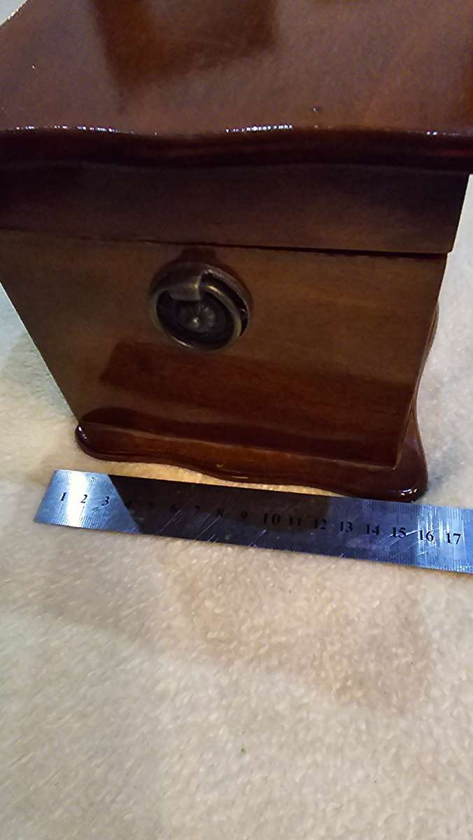 SOLID WOOD VINTAGE IMBUIA JEWELRY BOX WITH DRAWER