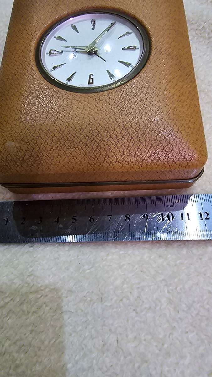 VINTAGE EUROPA 2 JEWELS MECHANICAL CLOCK JEWELRY CASE(WORKS)