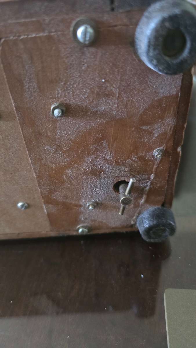 VERY OLD WOODEN MUSICAL BOX(WIND UP)SEE DESCRIPTION