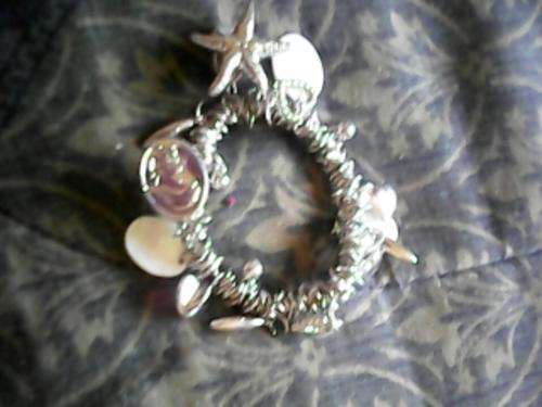 SILVER CHARMED STRETCH BRACELET