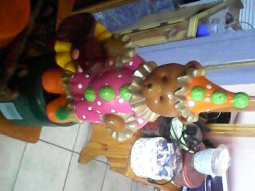 BEAUTIFUL ORNAMENTAL BEAR CLOWN AND ELEPHANT