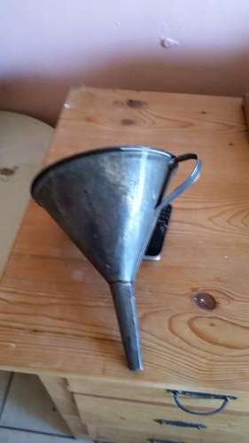 LARGE VINTAGE METAL FUNNEL-SEE DESCRIPTION
