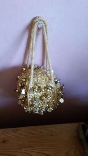 LADIES MONICA GOLD BEADED EVENING BAG-SEE DESCRIPTION