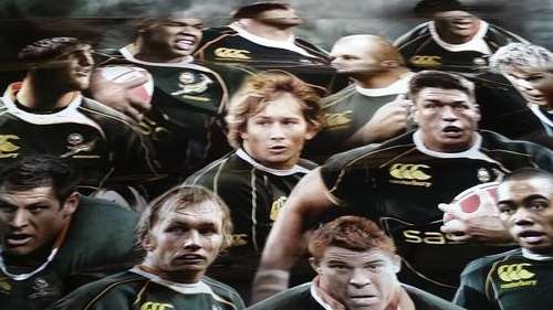 2 X OFFICIAL SPRINGBOK RUGBY POSTERS(ONE SIGNED AND ONE FULL TEAM)-SEE DESCRIPTION