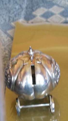 VINTAGE METAL CINDERELLA PUMPKIN MONEY BANK
