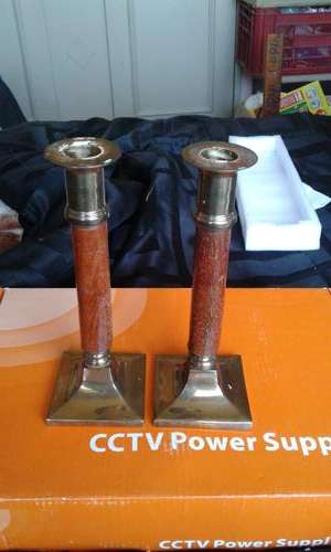 2 X BEAUTIFUL BRASS CANDLEHOLDER (ONE BID )