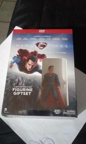 LIMITED EDITION 2 IN A PACK SUPERMAN FIGURINE AND MAN OF STEEL DVD COLLECTION