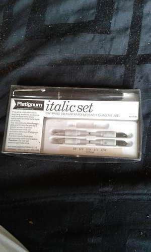 PLATIGNUM ITALIC SET CONTAINING 1 FOUNTAIN PEN& 4 INTER-CHANGE NIB UNITS