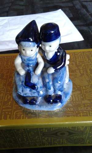 HANDPAINTED DOLFT BLUE CLOWN FIGURINE (SEE DESCRIPTION)