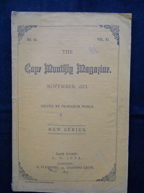 The Cape Monthly Magazine - November 1875