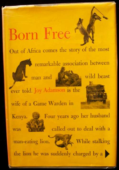 Born Free by Joy Adamson - first edition with signed slip inserted. Geteken.
