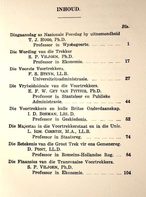 Voortrekker-gedenkboek van die Universiteit van Pretoria - 1938