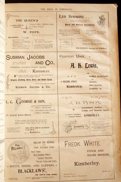 THE SIEGE OF KIMBERLEY 1899-1900. Special Illustrated Number of the 'Diamond Fields Advertiser'