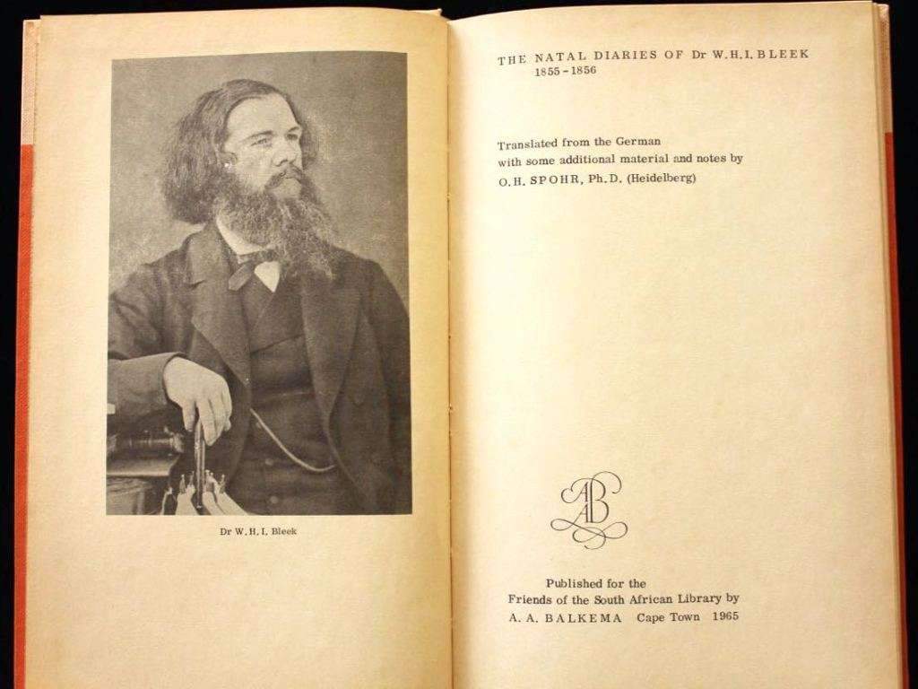 The Natal Diaries of Dr. W.H.I. Bleek - O.H. Spohr (1965)