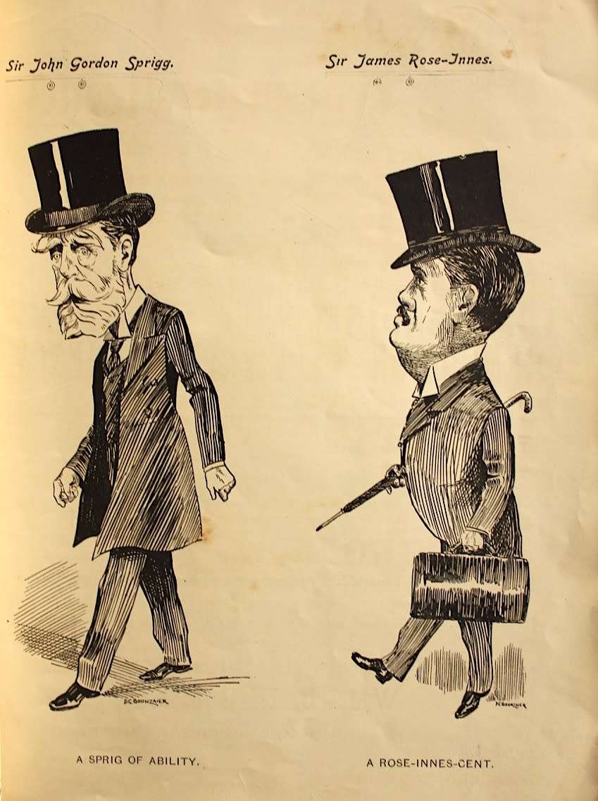 OWLOGRAPHS - A Collection of Cape Celebrities in Caricature (1901) by D. C. Boonzaier