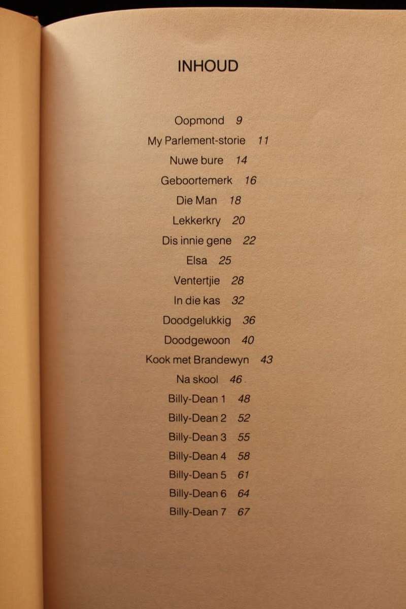 OOPMOND 21 STORIES deur NATANIEL - eerste uitgaaf 1993