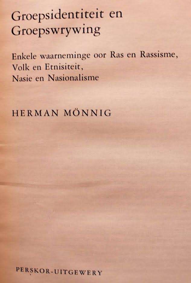 GROEPSIDENTITEIT EN GROEPSWRYWING - H.O. MONNIG