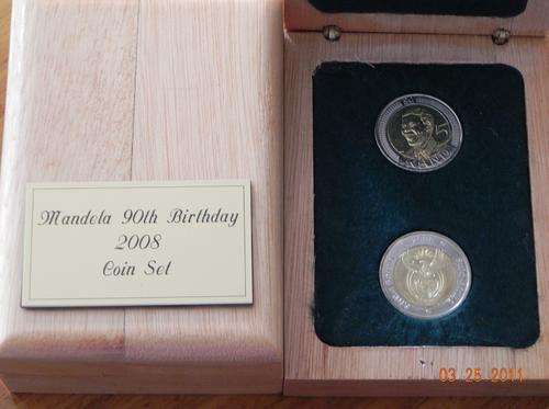 ** Mandela 90th Birthday Coin Set in Wooden Box!!!!!***