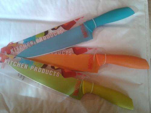 Coloured stainless steel kitchen knives