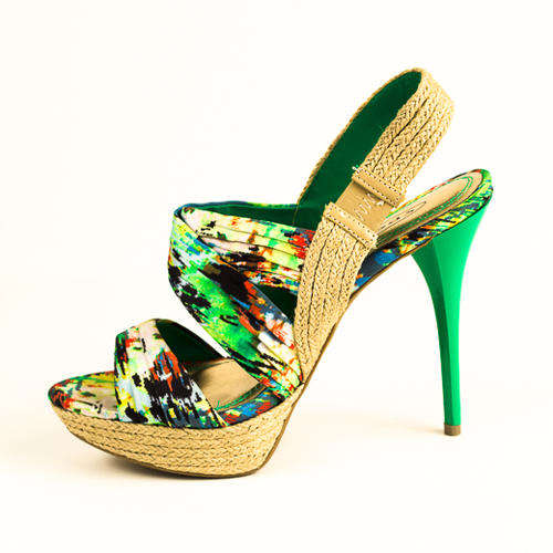 Sexy Kim Kardashian Style Coral Green Bandage strap Stilettos -Size 6