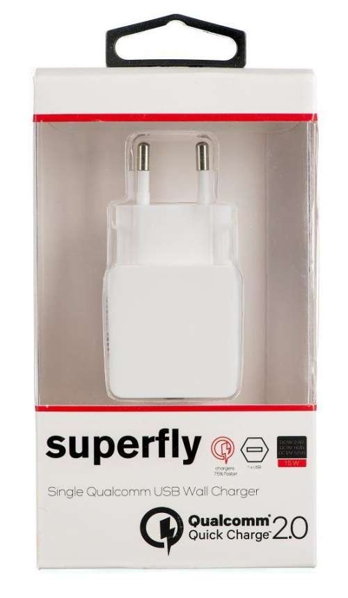 Superfly 15W Single USB Qualcomm Rapid Wall Charger | Black Friday Special