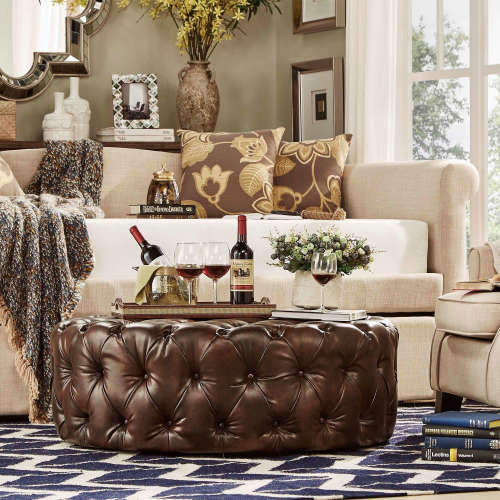 Baxton Studio Tufted-Ottoman