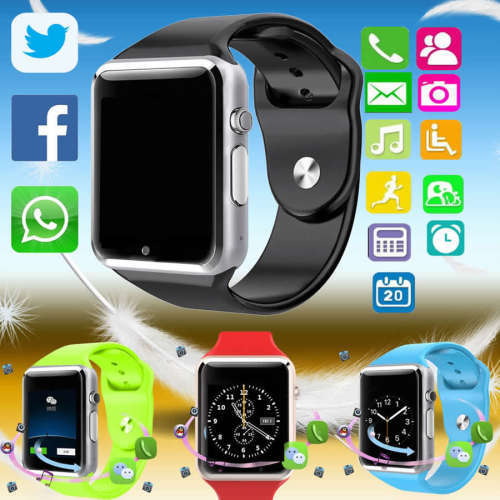 A1 Smart Watch phone with Bluetooth - support SIM card and TF Card - ( Pink)