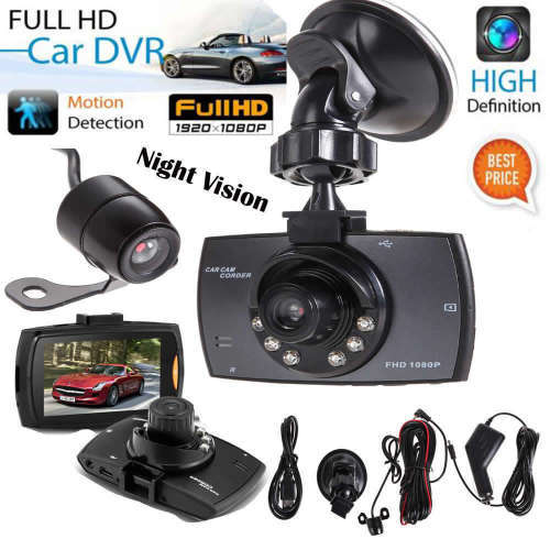 1080P 2.7" HD LCD Dual Lens Car Dash Camera Video DVR Cam Recorder Night Vision