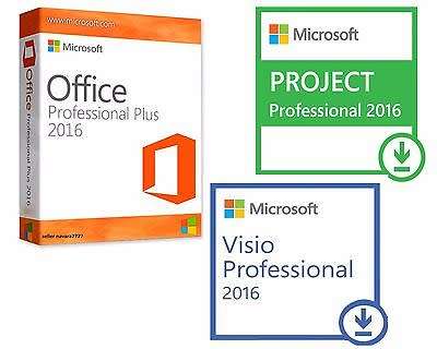 Office 2016 Pro + Visio 2016 Pro + Project 2016 Professional