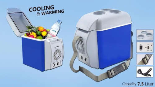 NEW 12V 7.5L Mini 2 in 1 Car Cool Box Cooler Warmer Electric Fridge Heater Refrigerator