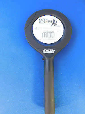 Large LED Lighted Hand Held Magnifying Glass 3x Power Magnification 250 lumens