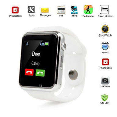 White A1 Smart Watch Bluetooth Waterproof GSM SIM Cam Android For iOS Phone Fitness