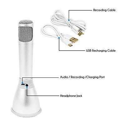 Microphone Portable Wireless Karaoke Machine , Mini Handheld Cellphone