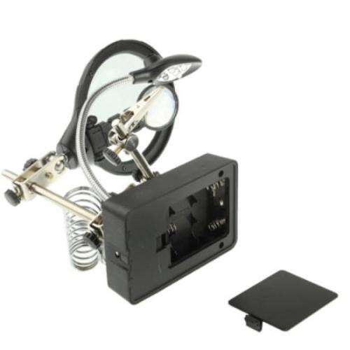 5 LED Auxiliary Clip Magnifier AC/DC Interchangeable with Soldering Stand & Two Magnifier