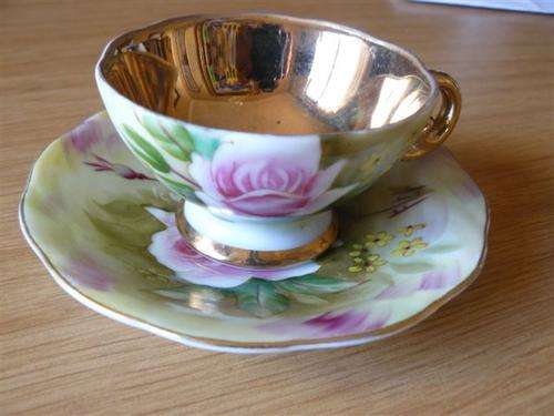 VINTAGE BALBOA MINIATURE HAND PAINTED CUP AND SAUCER - crazy start