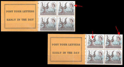 1964 Q.E.II Booklets, 1 x Broken Oval plus 1 x Broken Oval and Large Colour Shift, Rare pair