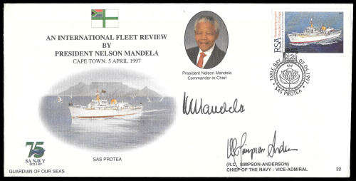 1997 Very Rare Signed Navy Cover Chief of Navy Plus Mandela auto-pen Signature