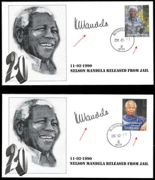 Unique Covers, 20 Years Released from Jail, with Mandela auto pen signature