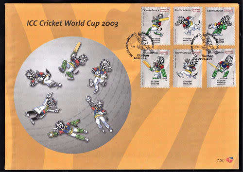 RSA 2002 FDC 7.52 CRICKET WORLD CUP