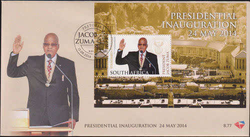 RSA 2014 FDC 8.77 PRESIDENTIAL INAUGURATION MINIATURE SHEET